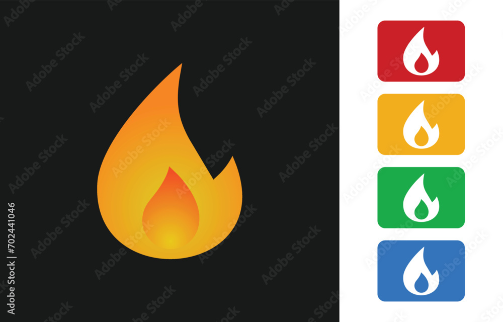 Red flame vector icons set Red flame vector icons set