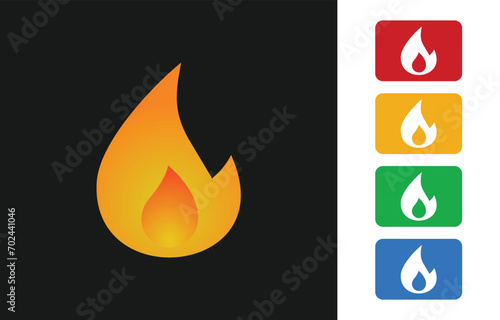 Red flame vector icons set