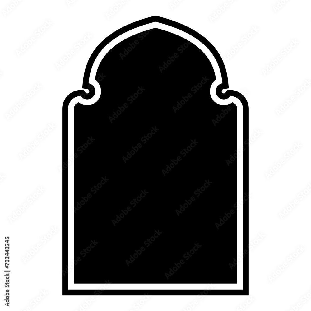 Islamic Arch Design Glyph with outline Black Filled silhouettes Design pictogram symbol visual illustration Islamic Arch Design Glyph with outline Black Filled silhouettes Design pictogram symbol visual illustration