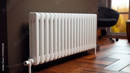 Wallpaper Mural White house heater radiator on the wall of a cozy living room Torontodigital.ca