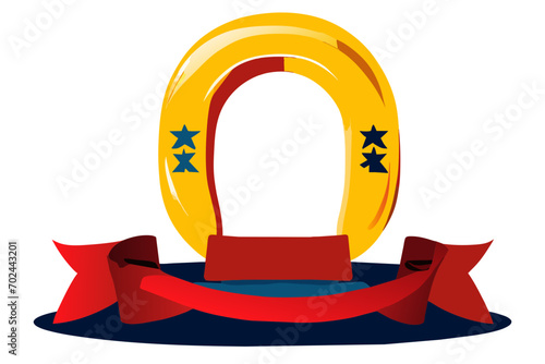 Horseshoe with "Good Luck" text. vektor illustation
