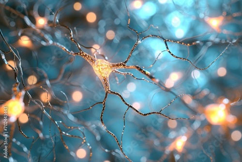 illustrated macro image Neurons and the nervous system .  photo