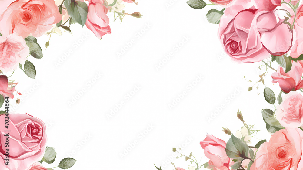 Floral frame with decorative flowers, decorative flower background pattern, floral border background Floral frame with decorative flowers, decorative flower background pattern, floral border background