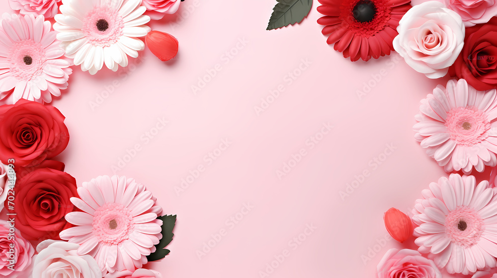 Floral frame with decorative flowers, decorative flower background pattern, floral border background Floral frame with decorative flowers, decorative flower background pattern, floral border background