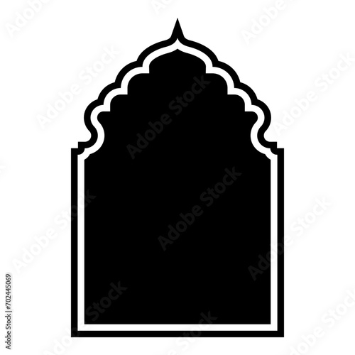 Islamic Arch Design Glyph with outline Black Filled silhouettes Design pictogram symbol visual illustration