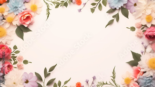 Floral frame with decorative flowers, decorative flower background pattern, floral border background