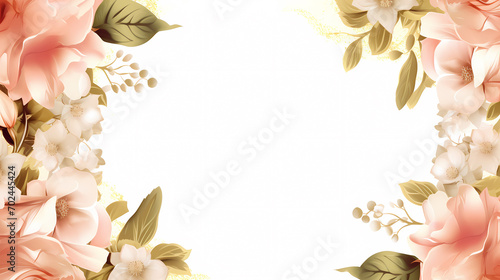 Floral frame with decorative flowers, decorative flower background pattern, floral border background