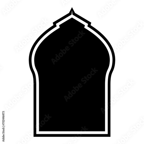 Islamic Arch Design Glyph with outline Black Filled silhouettes Design pictogram symbol visual illustration