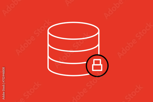 secure database illustration in flat style design. Vector illustration.	