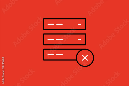 broken server illustration in flat style design. Vector illustration. 