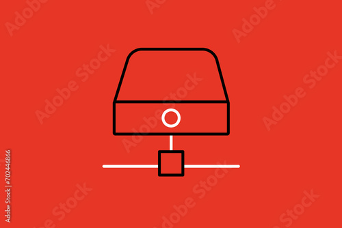 hard disk connection illustration in flat style design. Vector illustration.	