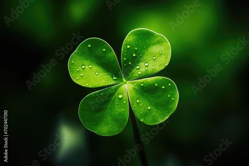 Through the lens of macro photography, the mesmerizing details of a clover leaf take center stage, presenting a vivid celebration of St. Patrick's Day in the form of natural elegance