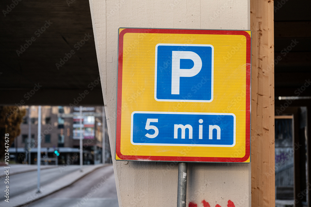 Five minutes parking sign so be quick.