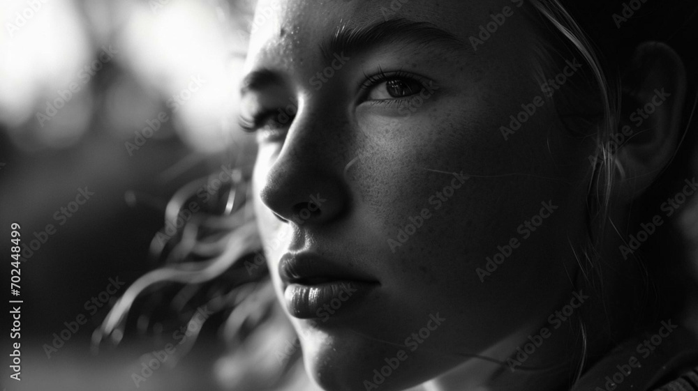 black and white portrait of a young woman black and white portrait of a young woman
