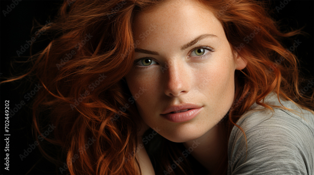 the very pretty red-haired young woman, sensual captivating look the very pretty red-haired young woman, sensual captivating look