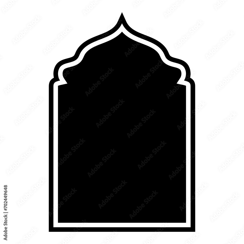 Islamic Arch Design Glyph with outline Black Filled silhouettes Design pictogram symbol visual illustration Islamic Arch Design Glyph with outline Black Filled silhouettes Design pictogram symbol visual illustration