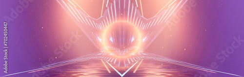 Abstract futuristic neon la...