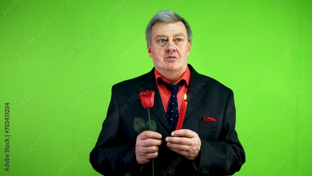 Senior man preaches, prays or talk memorial speech with burning candle in hands. Senior man preaches, prays or talk memorial speech with burning candle in hands.