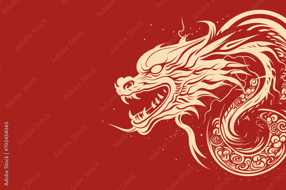 Vector gold china dragon symbol logo sticker label