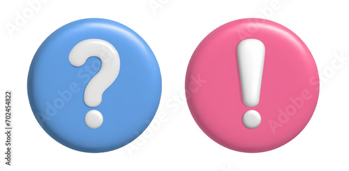 Question mark 3D icon on white background. Realistic 3d blue question mark. Vector illustration.