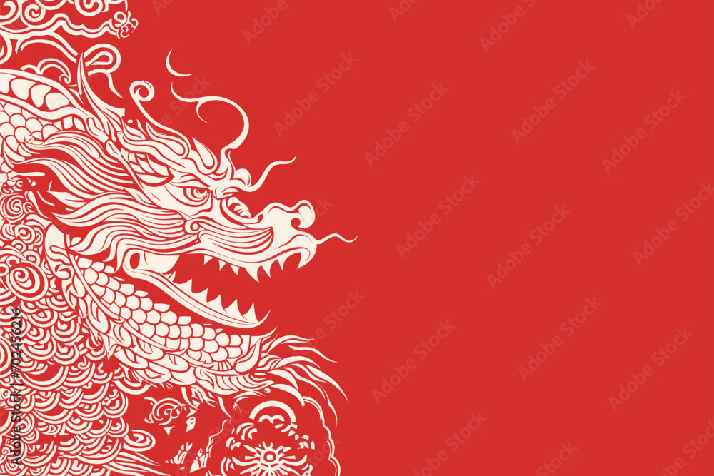 Vector gold china oriental dragon logo symbole sticker label red background Vector gold china oriental dragon logo symbole sticker label red background