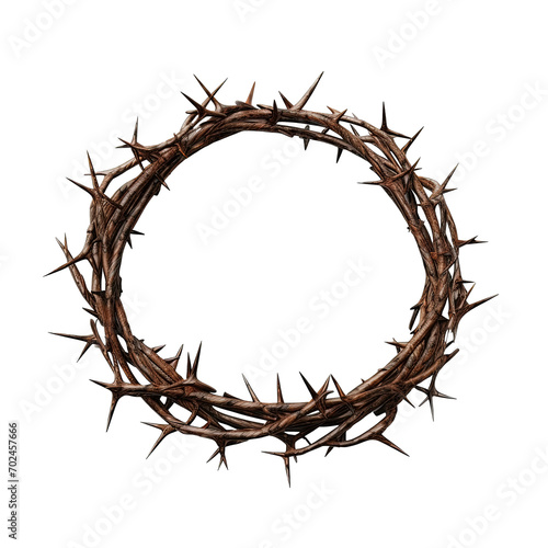 corona de espinas de Jesucristo sobre fondo transparente png, concepto semana santa photo