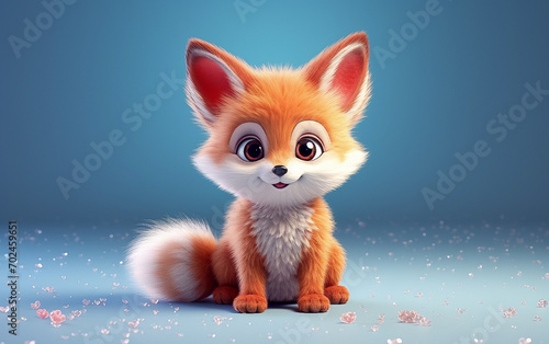 3D cute baby fox