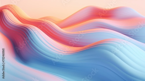 Metallic plastic 3d rendered wavy wallpaper abstract background banner ai generated photo