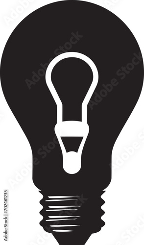 Evoke Radiant Shadows Black Bulb Vector Logo Mark Crafting Innovation Black Bulb Vector Logo Artistry