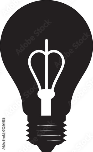 Artistic Illumination Black Bulb Vector Logo Symbol Bright Ideation Black Bulb Vector Logo Conceptualization