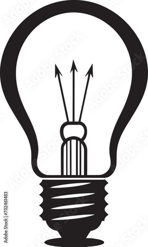 Artistic Illumination Black Bulb Vector Logo Symbol Bright Ideation Black Bulb Vector Logo Conceptualization
