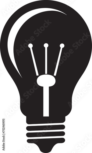 Bright Ideation Black Bulb Vector Logo Conceptualization Radiant Paths Black Bulb Vector Logo Symbolization