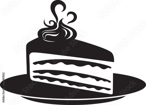 Abstract Elegance Black Cake Vector Artistry Shadows of Innovation Black Cake Iconic Symbolism