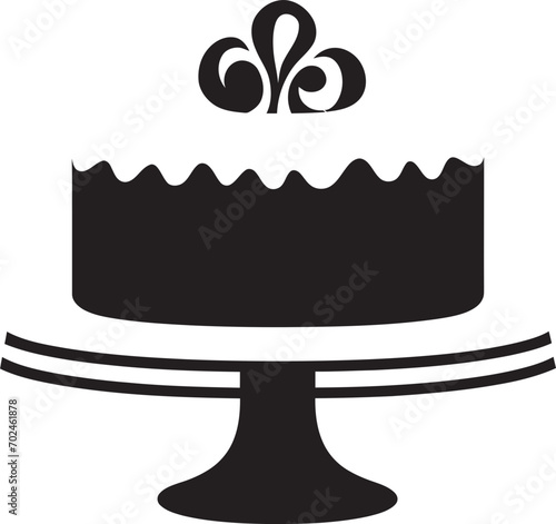 Elegant Delight Minimalistic Black Cake Logo Design Tasteful Sophistication Cake Vector Logo in Black