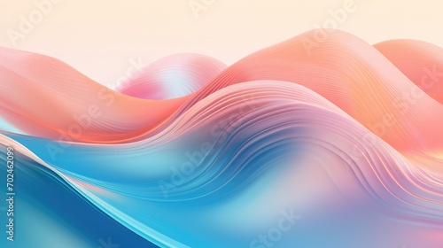 Metallic plastic 3d rendered wavy wallpaper abstract background banner ai generated © stocker
