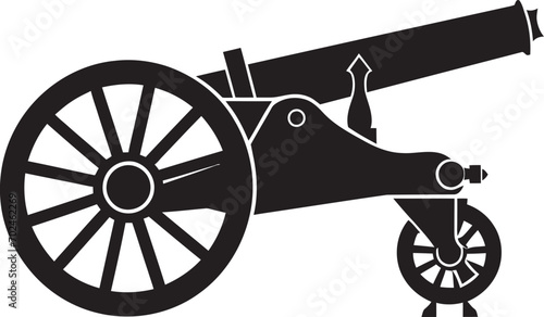 Striking Arsenal Vector Black Cannon Iconic Identity Warfare Precision Black Cannon Firearm Emblematic Symbolism