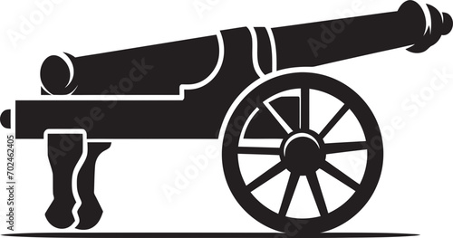 Modern Artillery Black Cannon Firearm Emblematic Design Tactical Arsenal Sleek Black Cannon Iconic Symbol