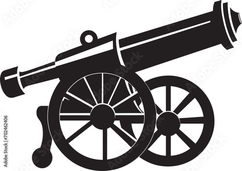Deadly Precision Vector Black Cannon Symbolic Identity Modern Artillery Black Cannon Firearm Emblematic Design