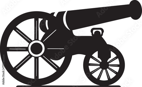 Elegant Warfare Black Cannon Firearm Emblematic Design Tactical Dominance Vector Black Cannon Logo Symbolism
