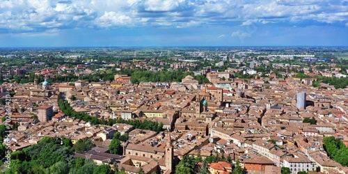 Aerial view of the Reggio Emilia town center, Emilia Romagna, Italy