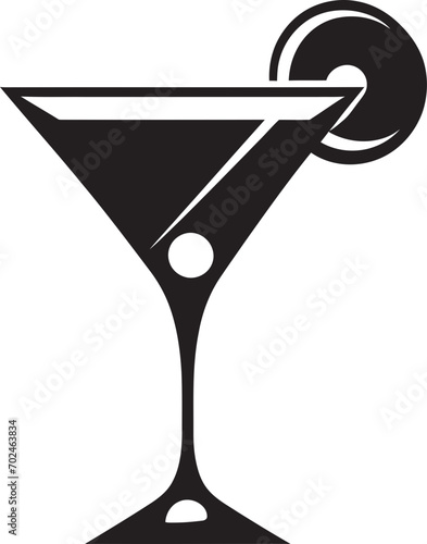 Modern Mix Black Cocktail Iconic Mark Chic Libations Vector Black Cocktail Symbolic Emblem