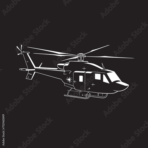 Stealth Force Black Combat Helicopter Symbolic Emblem Stealth Fury Black Combat Helicopter Vector Emblem