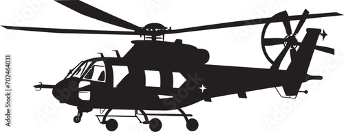 Fototapeta Naklejka Na Ścianę i Meble -  Elegant Strike Symbolic Black Helicopter Sleek Guardian Iconic Black Combat Helicopter