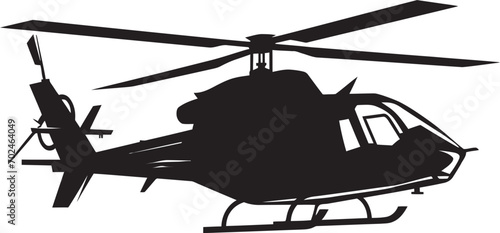 Sleek Guardian Iconic Black Combat Helicopter Aerial Precision Emblematic Black Helicopter