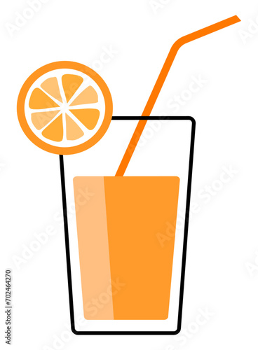 Drink lemoniada pomarańczowa w szklance ze słomką