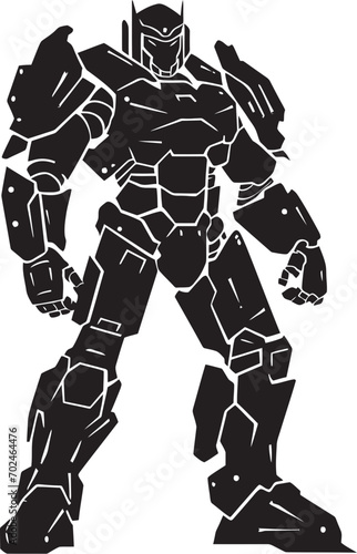 Wallpaper Mural Combat Guardian Vector Black Armed Android Symbolism Tactical Vigilant Black Combat Robot Iconic Emblem Torontodigital.ca