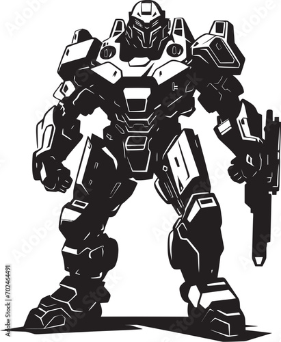 Lethal Vigilant Black Armed Robot Iconic Identity Precision Enforcer Vector Black Combat Machine Mark