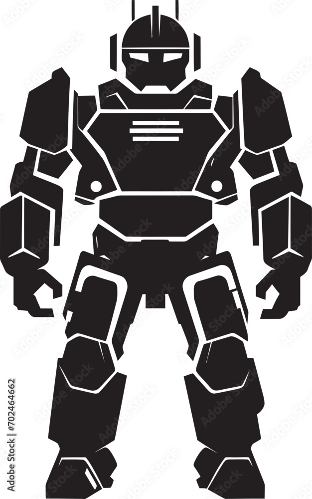 Elegant Enforcer Black Armed Robot Iconic Identity Combat Guardian Vector Black Combat Machine Emblem Elegant Enforcer Black Armed Robot Iconic Identity Combat Guardian Vector Black Combat Machine Emblem