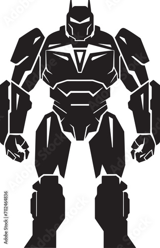 Warrior Sentinel Vector Black Combat Machine Symbolism Elegant Enforcer Black Armed Robot Emblematic Identity