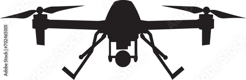 Aerial Enforcer Vector Black Combat Drone Symbolism Stealth Defender Black Armed Quadcopter Emblematic Design